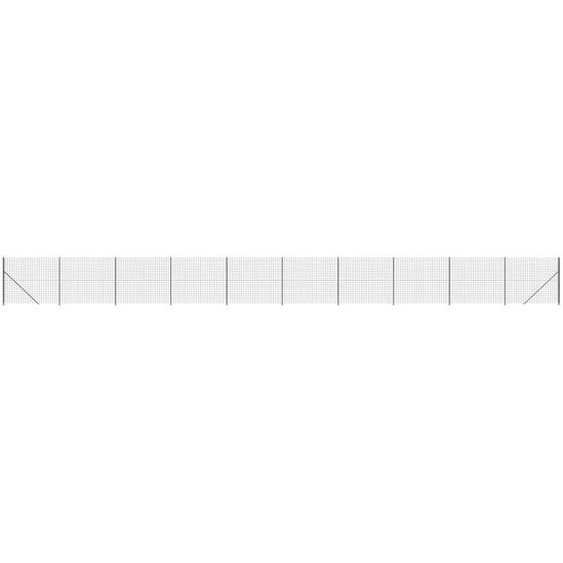 vidaXL Clôture grillagée avec bride au sol Anthracite 2x25 m