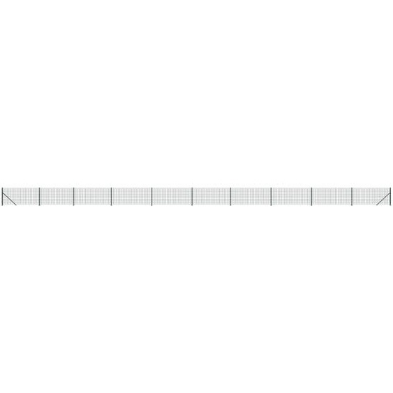 vidaXL Clôture grillagée avec bride au sol Vert 1x25 m