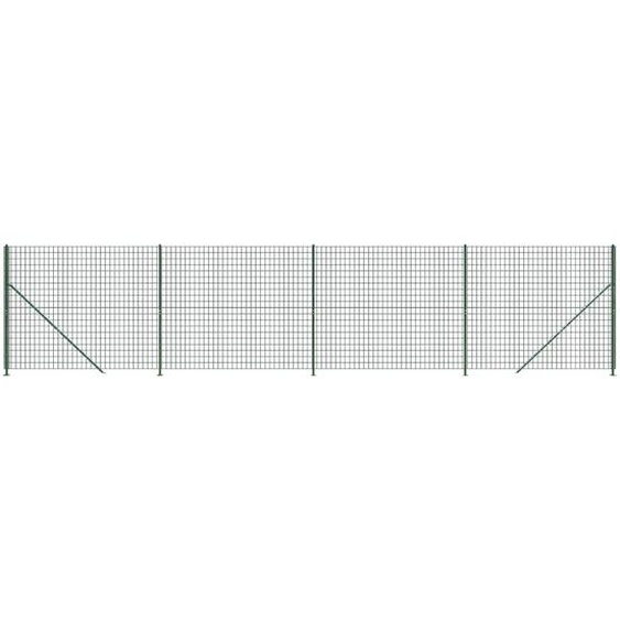 vidaXL Clôture grillagée avec bride au sol Vert 2,2x10 m