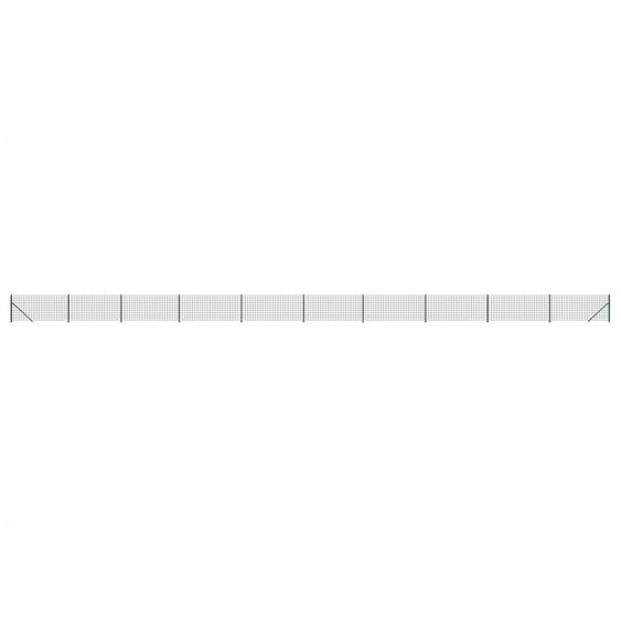 vidaXL Clôture grillagée avec bride de sol vert 1,1x25 m