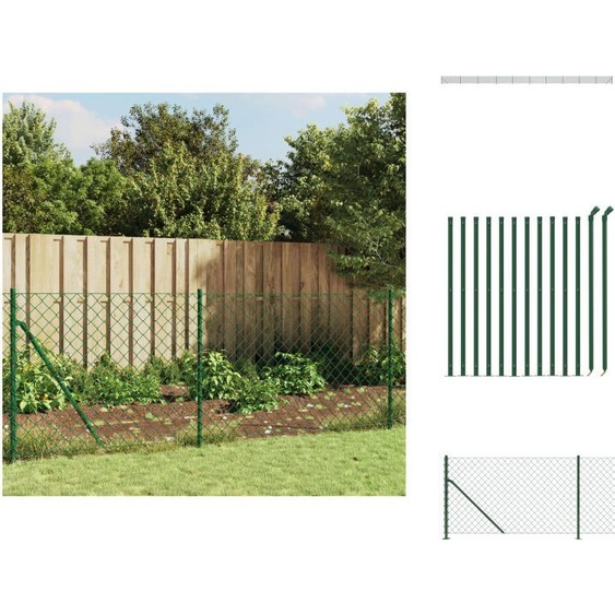 vidaXL Clôture grillagée avec bride de sol vert 1,1x25 m - Panneaux de clôture