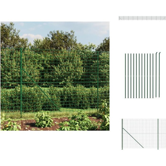 vidaXL Clôture grillagée avec bride de sol vert 1,4x25 m - Panneaux de clôture