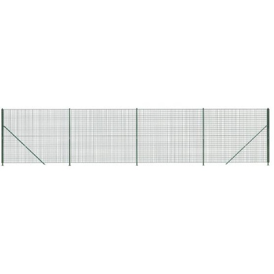 vidaXL Clôture grillagée avec bride de sol vert 2x10 m