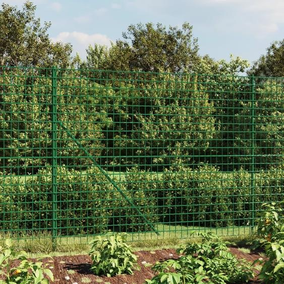 vidaXL Clôture grillagée avec douilles de sol Vert 2,2x10 m
