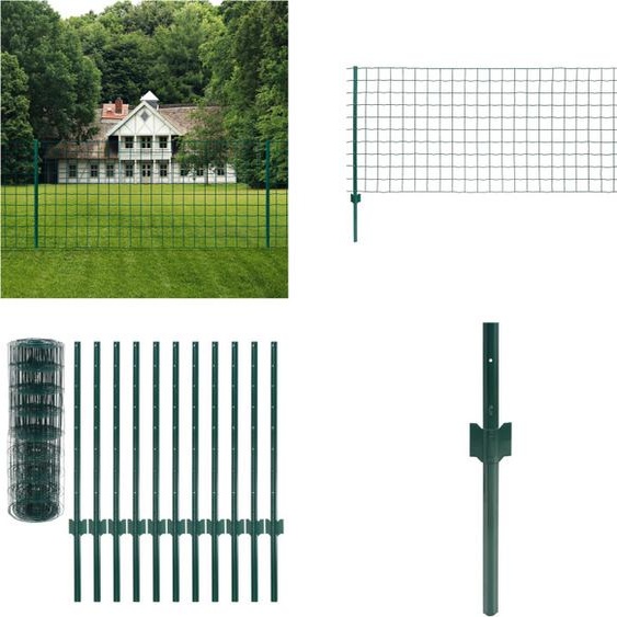 vidaXL Clôture métallique acier 20 x 0,8 m Vert - Clôture métallique - Clôtures métalliques - Clôture de jardin