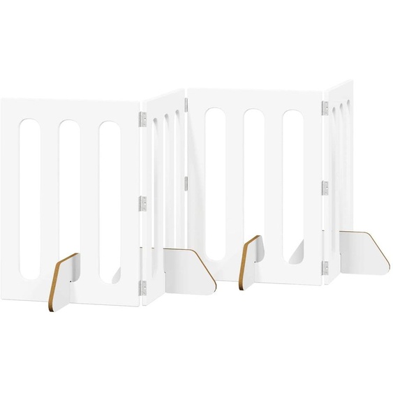 vidaXL Clôture pliable pour animaux de compagnie, 4 pièces, blanche, 201 x 38 x 70 cm