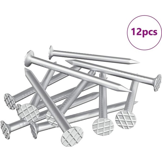 vidaXL Clous pour bois 12 pièces Argent Ø 3 x 15 mm Métal