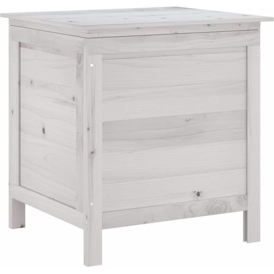 vidaXL Coffre de jardin blanc 50x49x56,5 cm Sapin massif