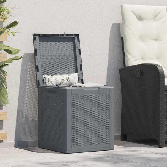 vidaXL Coffre de jardin Gris PP Rotin 90 L