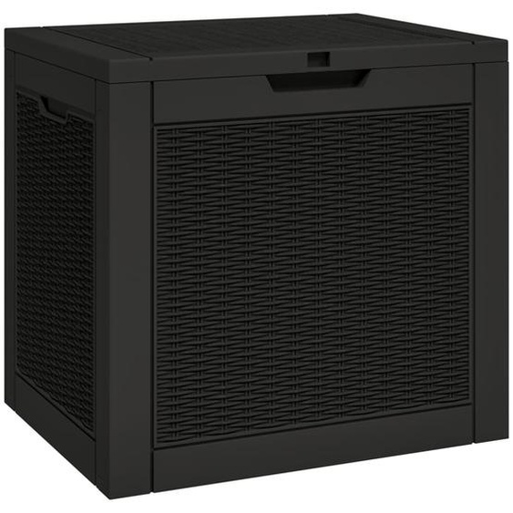 vidaXL Coffre de jardin noir 55,5x43x53 cm Polypropylène