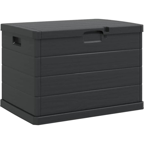 vidaXL Coffre de rangement de jardin anthracite 77,5 x 54,5 x 53 cm en plastique