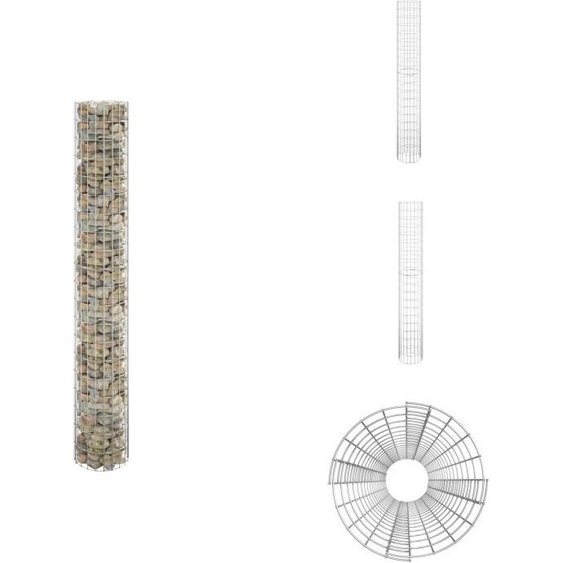 vidaXL Colonne de gabion Rond Acier galvanisé Ø30x200 cm - Panneaux de clôture