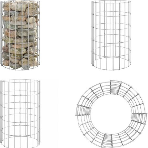 vidaXL Colonne de gabion Ronde Acier galvanisé Ø30x50 cm - Colonne de gabion - Colonnes de gabion - Gabions