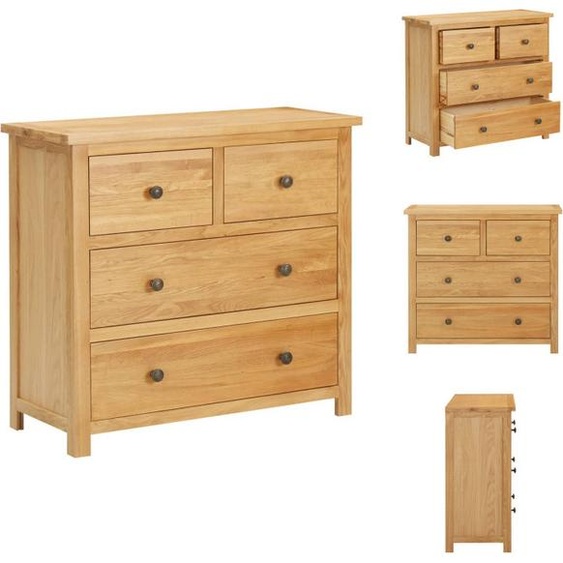 vidaXL Commode 80×35×75 cm Chêne massif - Commodes