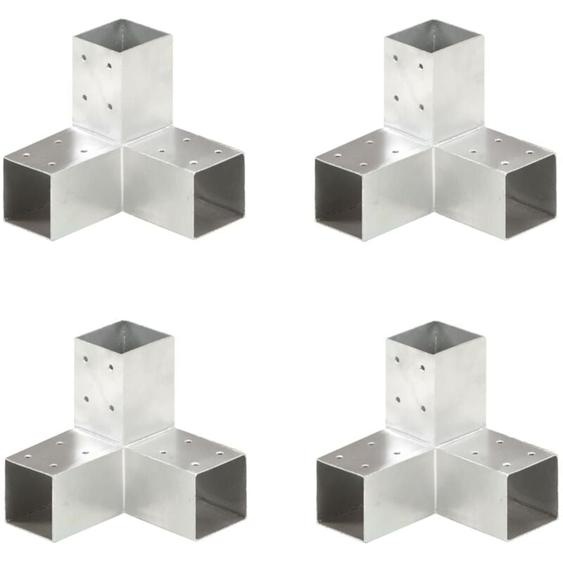 Connecteurs de poteau 4 pcs Forme en y Métal galvanisé 71x71 mm Vidaxl