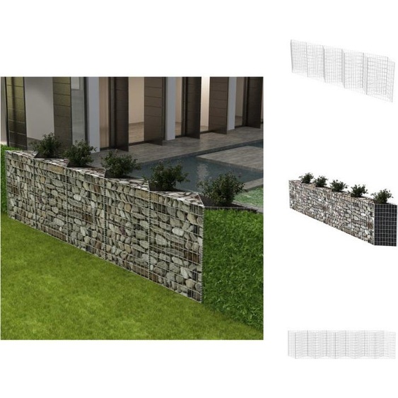 vidaXL Corbeille à gabion Bac à plantes Légumes-plateau acier 300×30×100 cm - panneaux de clôture