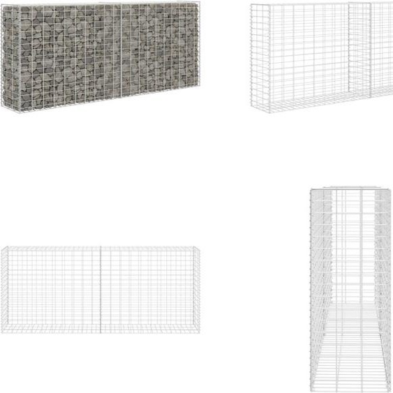 vidaXL Corbeille de pierres en gabion acier 85×30×200 cm argent - Corbeille de pierres - Corbeilles de pierres - Gabions - Gabions