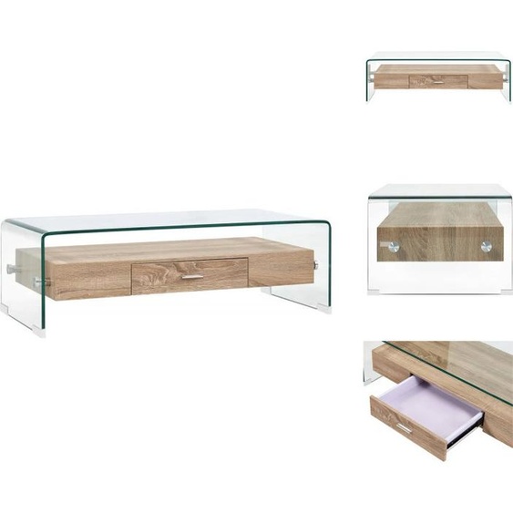 vidaXL Couchtisch Transparent 98×45×31 cm Heart Glass - Couchtisch