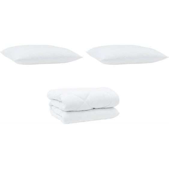 vidaXL Couette dhiver avec oreiller 3 pcs blanc microfibre