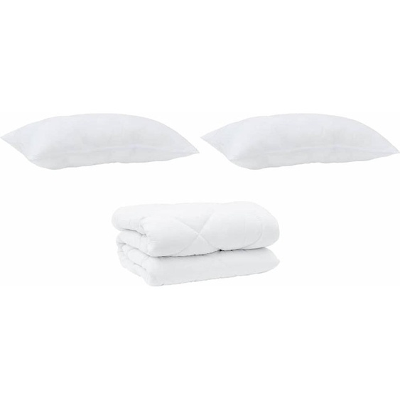 vidaXL Couette dhiver avec oreiller 3 pcs blanc microfibre