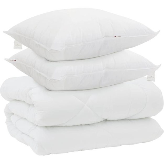 vidaXL Couette dhiver avec oreiller 3 pcs blanc microfibre