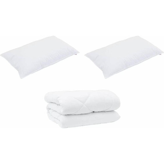 vidaXL Couette dhiver avec oreiller 3 pcs blanc microfibre