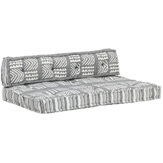 vidaXL Coussin de Canapé Palette Coussin de Sofa Palette Rembourrage Salon Maison Intérieur Doux et Confortable Gris Tissu 287718
