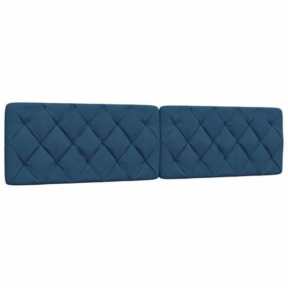 vidaXL Coussin de tête de lit bleu 200 cm tissu 4019246