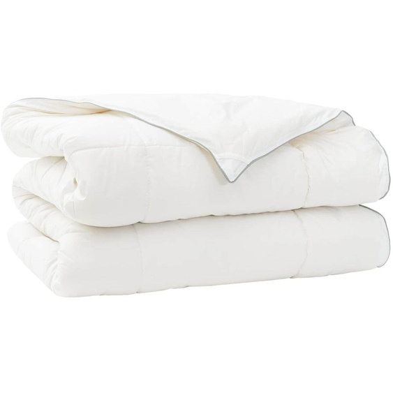 vidaXL Couverture de lit TRIER, 137x200 cm, pour toutes saisons, 220 GSM, blanche