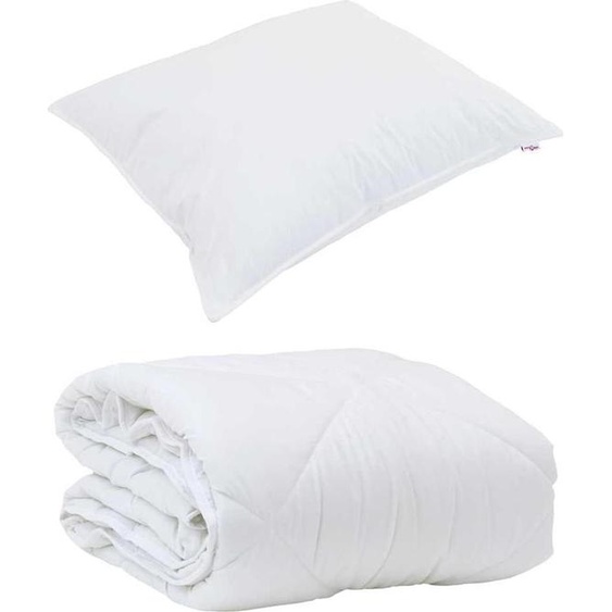 vidaXL Couverture dété avec oreiller 2 pcs Blanc Microfibre