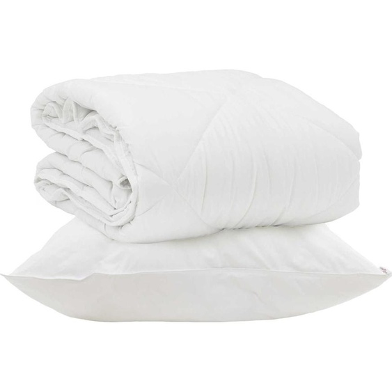 vidaXL Couverture dété avec oreiller 2 pcs Blanc Microfibre