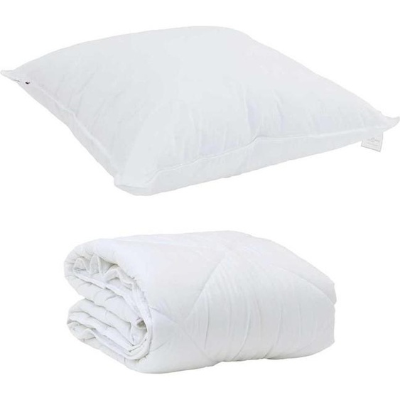 vidaXL Couverture dété avec oreiller 2 pcs Blanc Microfibre