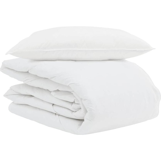 vidaXL Couverture dété avec oreiller 2 pcs Blanc Plume de duvet