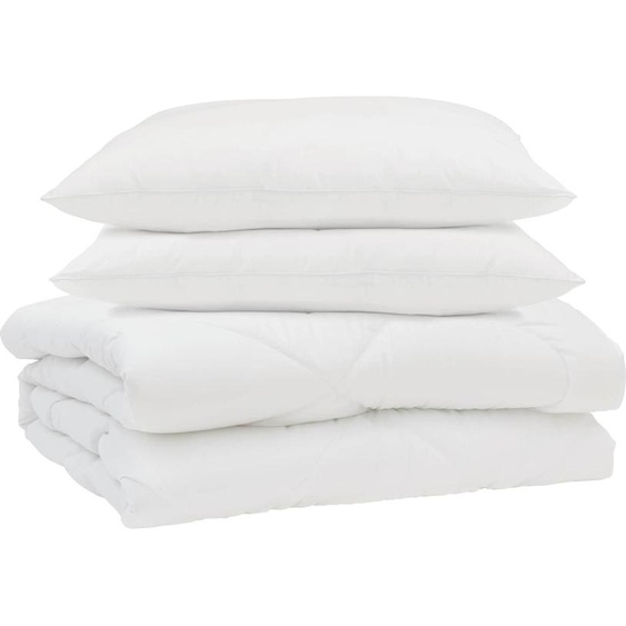 vidaXL Couverture dété avec oreiller 3 pcs blanc microfibre