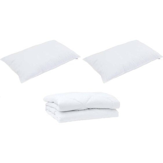 vidaXL Couverture dété avec oreiller 3 pcs blanc microfibre
