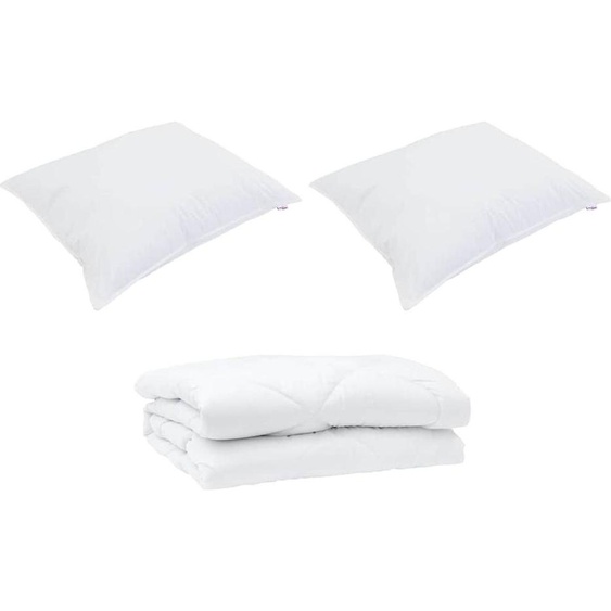 vidaXL Couverture dété avec oreiller 3 pcs blanc microfibre