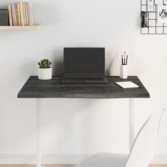 vidaXL Dessus de bureau gris foncé 80x60x2 cm bois chêne traité 3156422