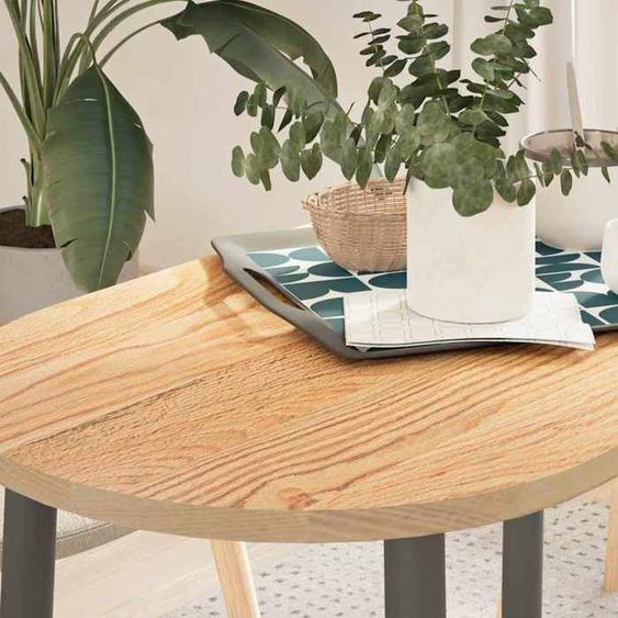 vidaXL Dessus de table 100x50x2 cm bois de chêne massif ovale, plateau de table basse, plateau de table de remplacement, 4009062