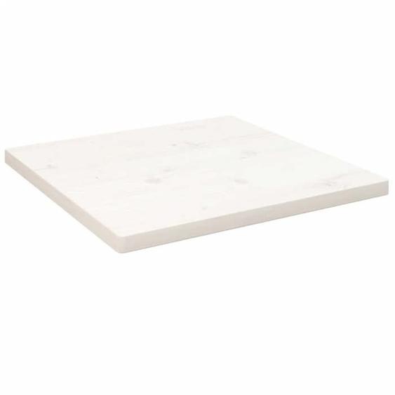 vidaXL Dessus de table blanc 50x50x2,5 cm bois de pin massif 824376