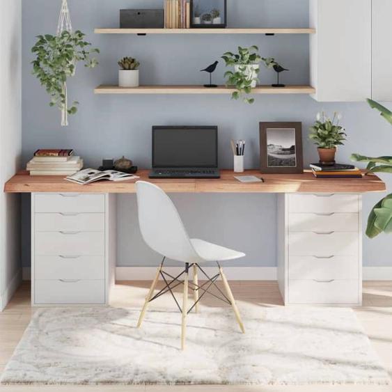 vidaXL Dessus de table marron clair bois chêne massif traité 3156406