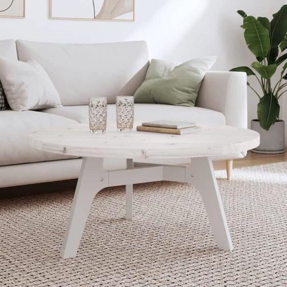 vidaXL Dessus de table rond blanc Ø90x3 cm bois de pin massif 833674