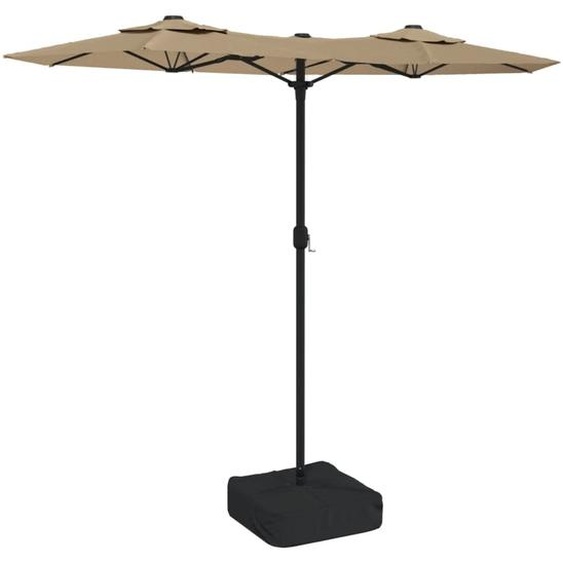 vidaXL Double parasol Taupe 316x145 cm