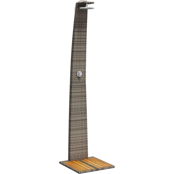 vidaXL Douche de jardin Gris 55x60x224 cm Poly rotin et bois dacacia