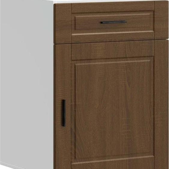 vidaXL Élément bas de cuisine Porto brun imitation chêne Matériau dérivé du bois