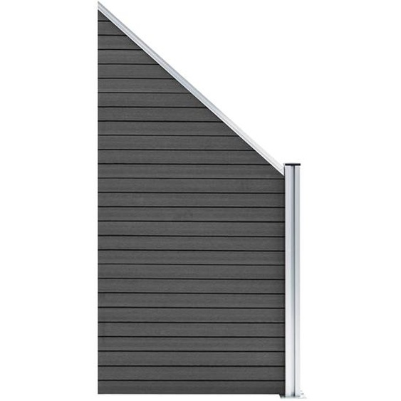 vidaXL Élément de clôture WPC 95x(105-180) cm Noir