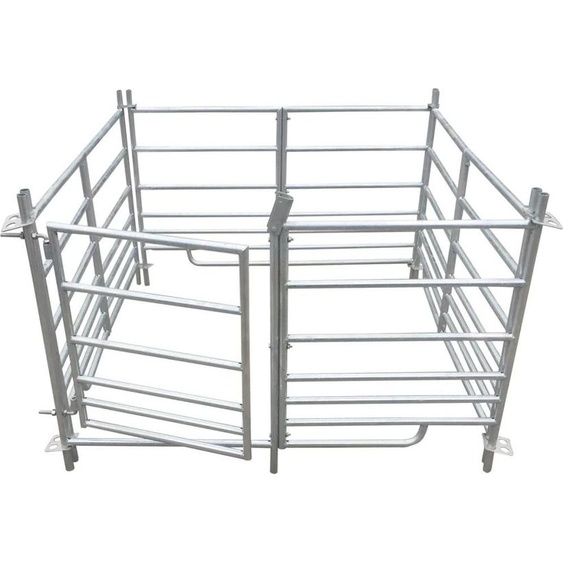 vidaXL Enclos à moutons 4 côtés Acier galvanisé 137 x 137 x 92 cm