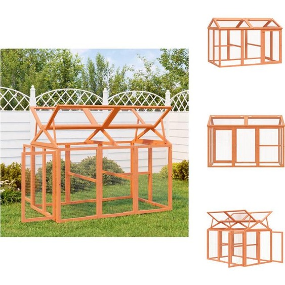 vidaXL Enclos Brun 141x94x104 cm Pin massif - Habitats & Enclos pour petits animaux