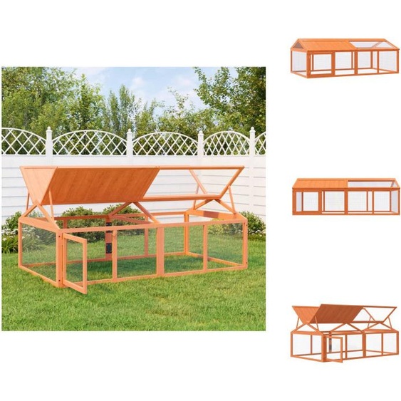 vidaXL Enclos Brun 200x112,5x74 cm Pin massif - Habitats & Enclos pour petits animaux