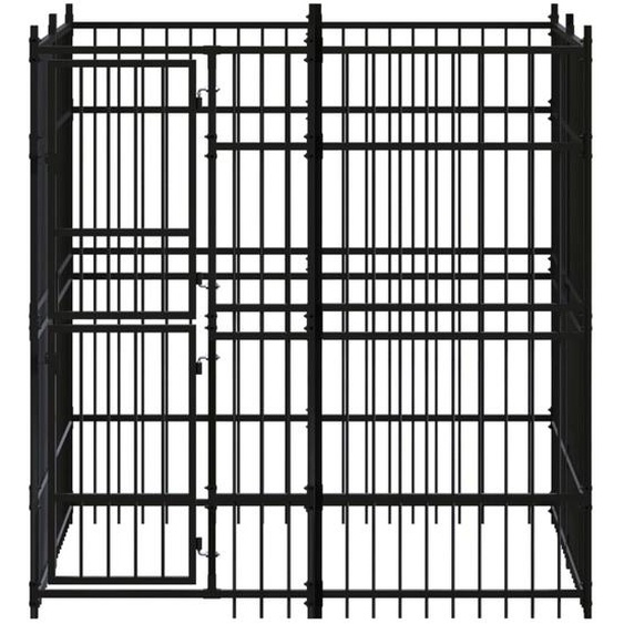 vidaXL Enclos extérieur pour chiens Acier 3,69 m