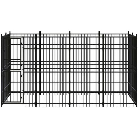 vidaXL Enclos extérieur pour chiens acier 7,37 m